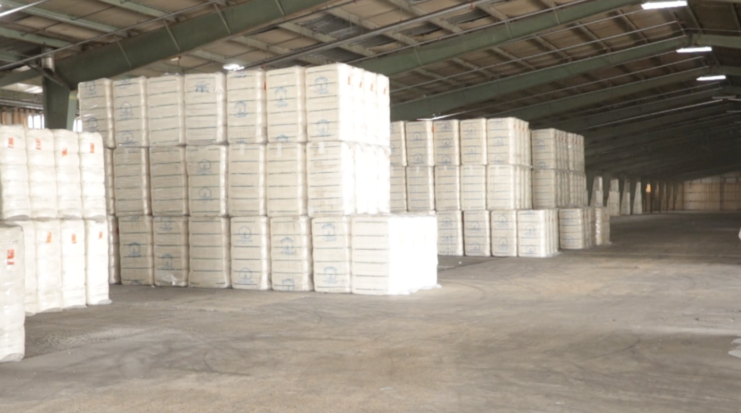 The bales will remain in a warehouse until they are sold.